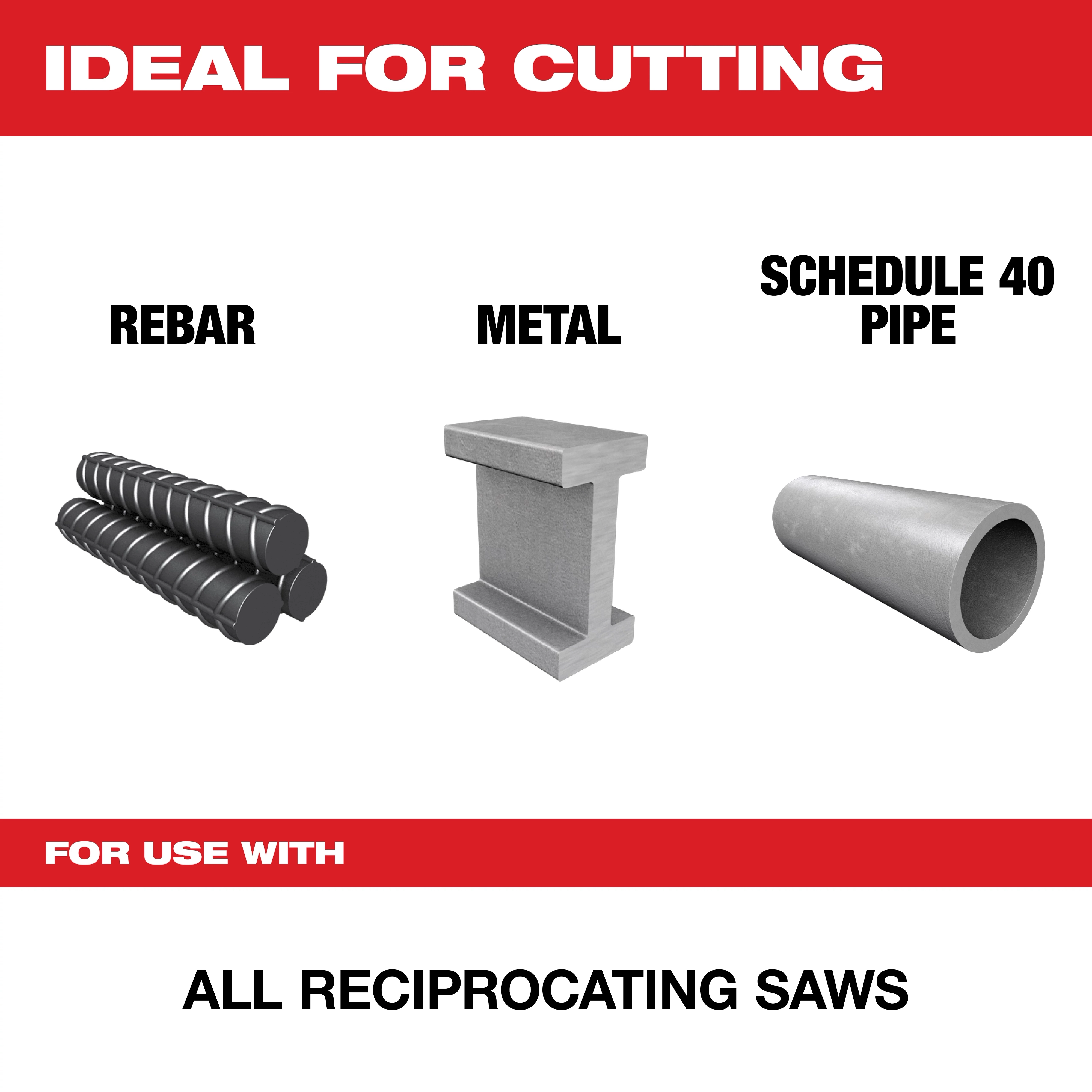 Milwaukee 48-00-8712 6-Inch 10 TPI The Torch Sawzall Blades – 25-Pack