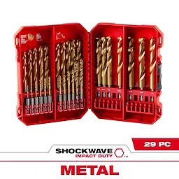 SHOCKWAVE Impact Duty™ RED HELIX™ Titanium Drill Bit Set - 29PC