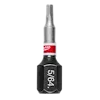 The image shows a hex shank bit from Milwaukee, labeled 5/64. The bit is black and silver with a red and white band near the top, displaying the Milwaukee logo.