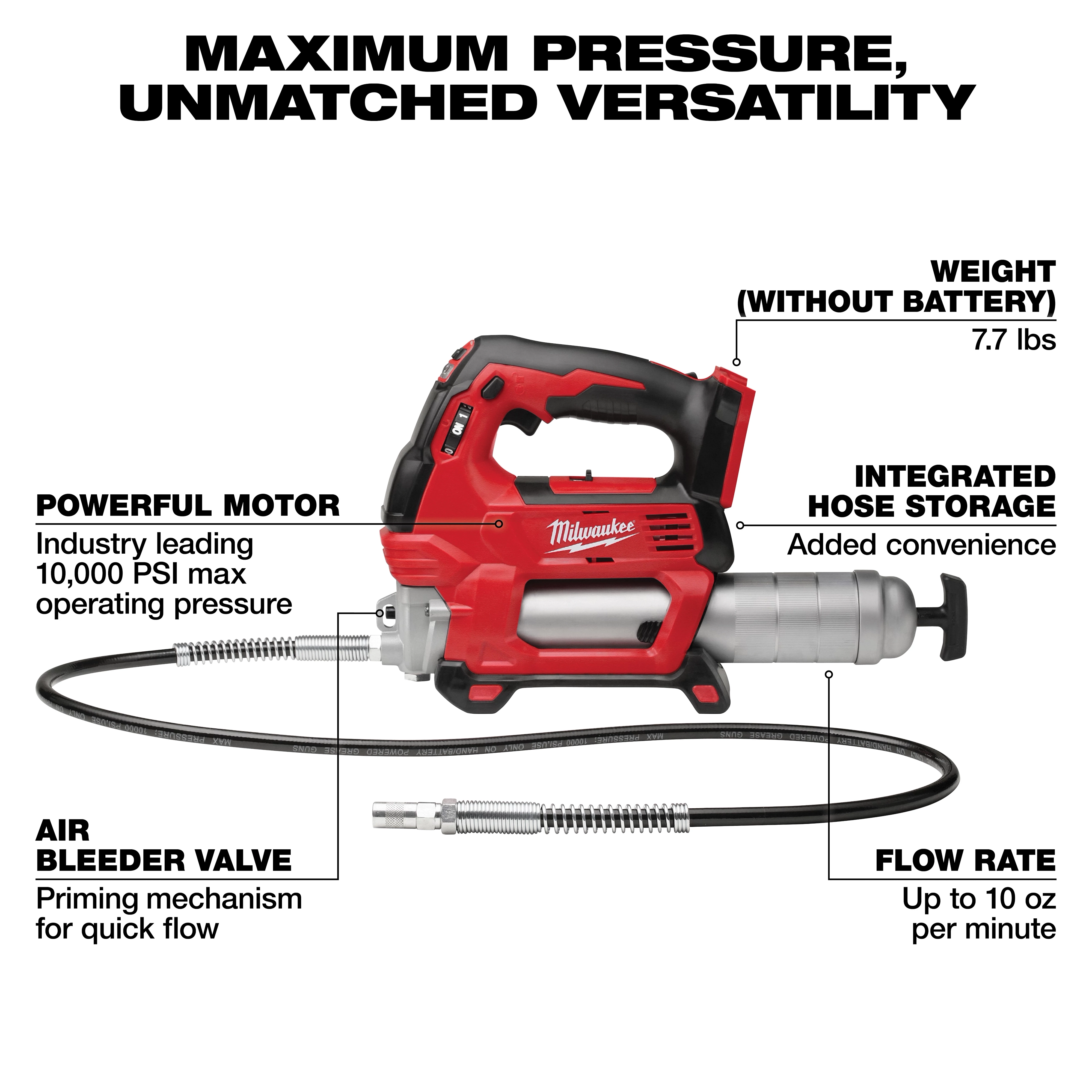 M18 18-Volt Lithium-Ion Cordless Grease Gun 2-Speed (Tool-Only)