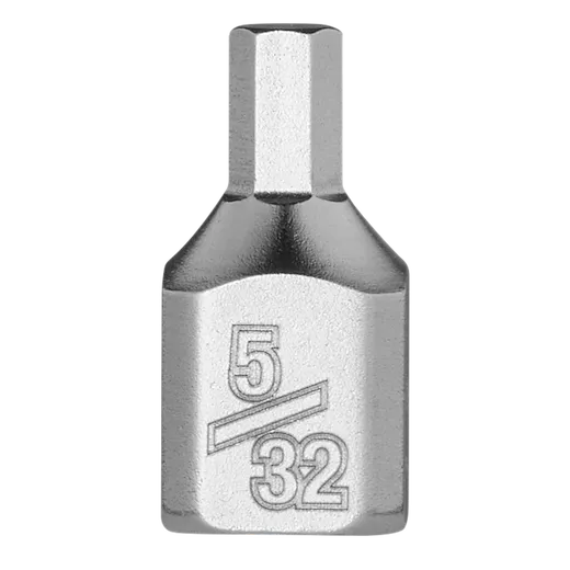 A silver 1/4" Drive 5/32" Low-Profile Hex Bit Socket with a hexagonal tip. The socket is engraved with "5/32" on its side in a large font.