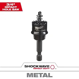49-56-9805 Primary Image- 3/4" Impact SHOCKWAVE Hole Saw designed for metal cutting, featuring a black cylindrical blade with sharp teeth.