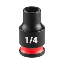 SHOCKWAVE Impact Duty 1/4" Drive 1/4" Standard Impact Socket in black with a red ring near the base and white "1/4" marking.