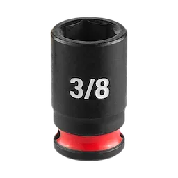 SHOCKWAVE Impact Duty 1/4" Drive 3/8" Standard Impact Socket in black with a red ring at the base.