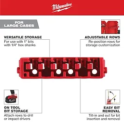 MILWAUKEE® Large Case Rows for Insert Bit Accessories