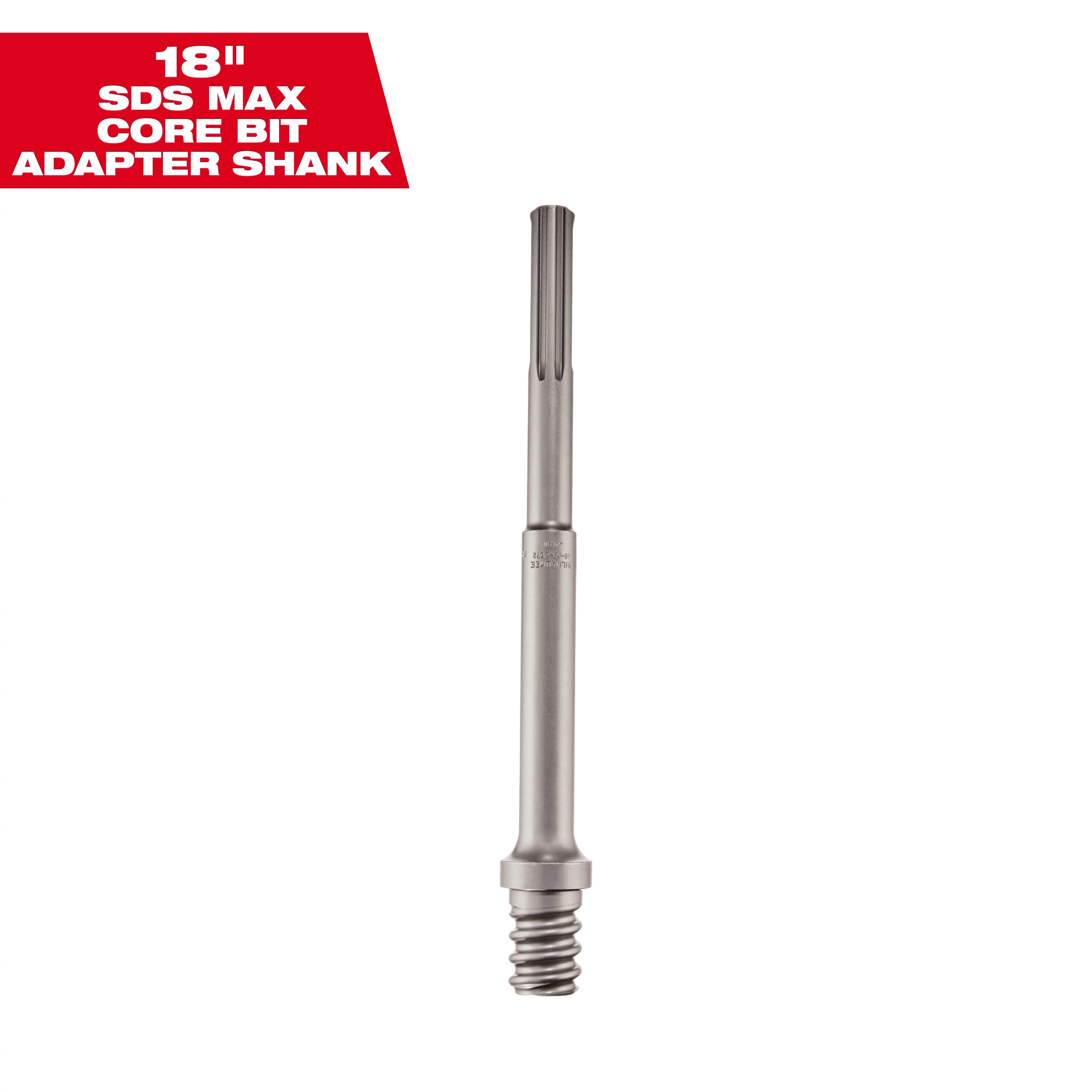 SDS Max Thick Wall Core Bit 18" Adapter Shank, shown against a white background with product name in a red label.