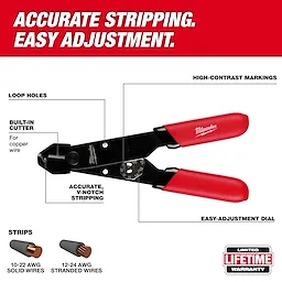12-24 AWG Adjustable Compact Wire Stripper & Cutter