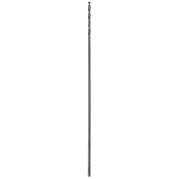 3/16" x 12" Aircraft Length Black Oxide Drill Bit with a long, slim design and spiral grooves for precise drilling in metal and wood.