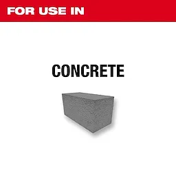 Concrete%20For%20Use%20In product, featuring a textured gray concrete block, with the caption "FOR USE IN CONCRETE" on a white background.