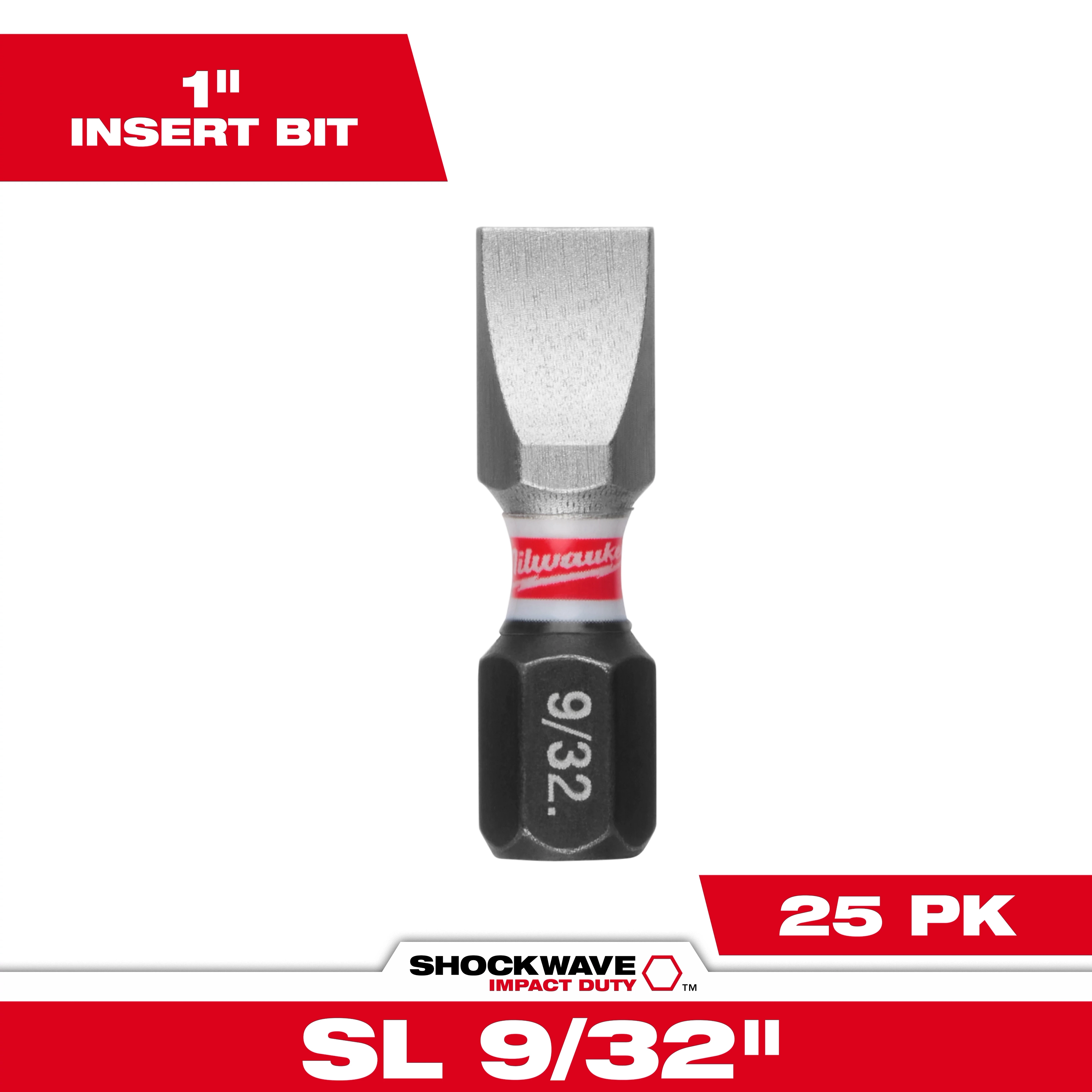 SHOCKWAVE™ 1" Impact Duty Slotted 9/32" Insert Bits Bulk 25