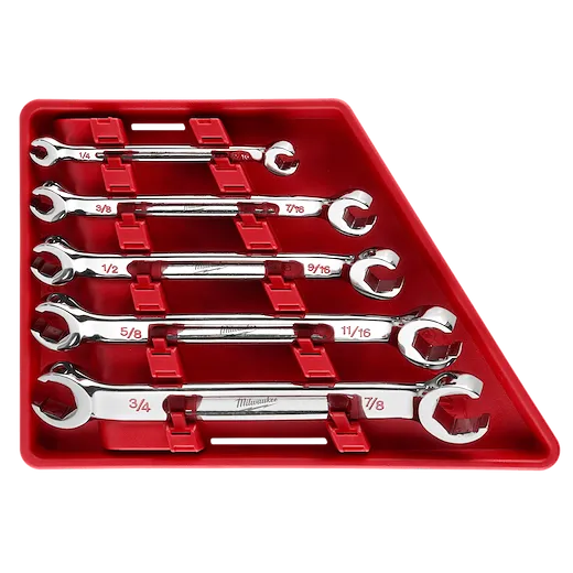 5pc Double End Flare Nut Wrench Set - SAE