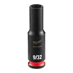 SHOCKWAVE Impact Duty 1/4" Drive 9/32" Deep Impact Socket in black with red accents and marked with the number 9/32.