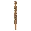 RED HELIX Cobalt 1/2" Drill Bit with a gold metallic finish, featuring a spiral flute design for efficient drilling.
