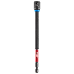 SHOCKWAVE Impact Duty 3/8" x 6" Magnetic Nut Driver featuring a black shaft, a blue ring, and a red grip handle with a logo.