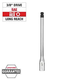 3/8" Drive 5/16" Long Ball End Hex Bit Socket with lifetime guarantee. Long reach hex bit for precise fastening, ideal for SAE applications.