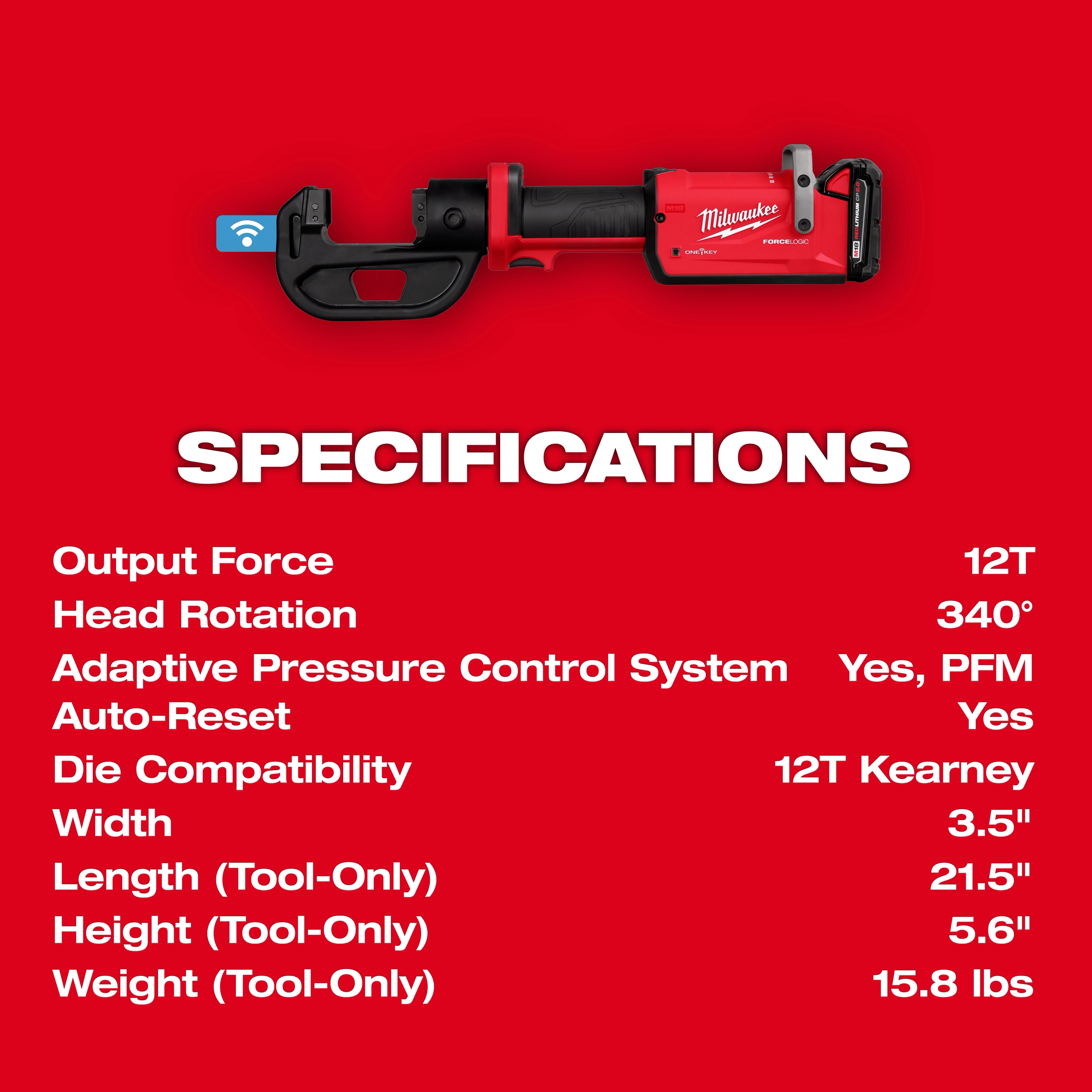 M18™ FORCE LOGIC™ 12T Kearney Linear Crimper