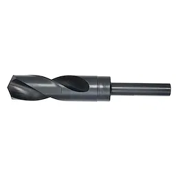 1" S&D Black Oxide Drill Bit. It has a black cylindrical shaft with a twist design and a sharp tip for efficient drilling. The black oxide finish enhances durability and reduces friction.