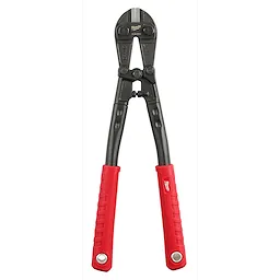 14" Bolt Cutter with black cutting head and red, ergonomic handles. The design features durable materials for efficiently cutting through bolts, chains, and other tough materials.