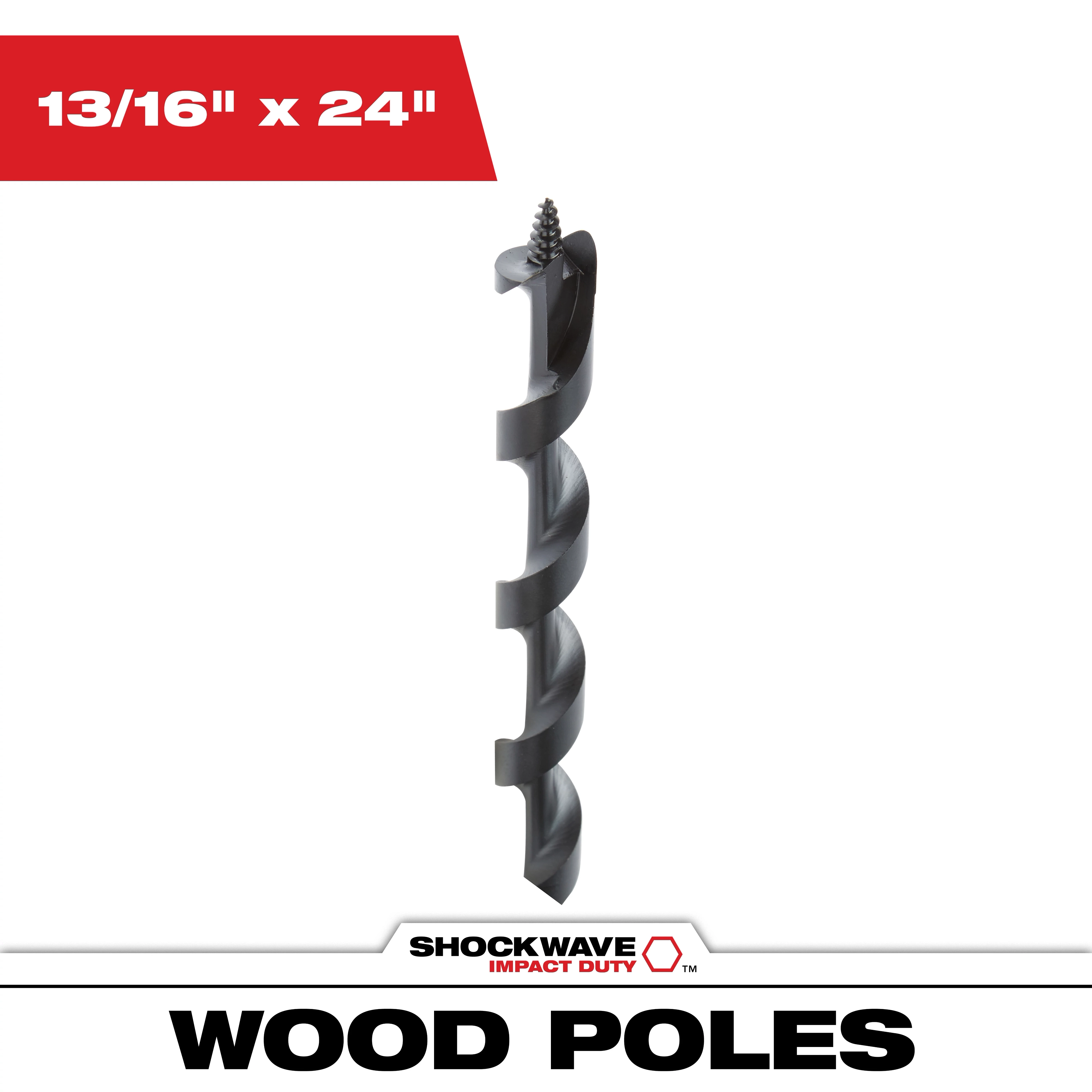 13/16 in. x 24 in. Shockwave Lineman's Impact Auger Bit