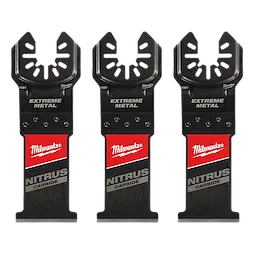 1-3/8" Nitrus Carbide Extreme Metal Universal Fit Oscillating Multi-Tool Blade (3 PK) blades in black with red labels.
