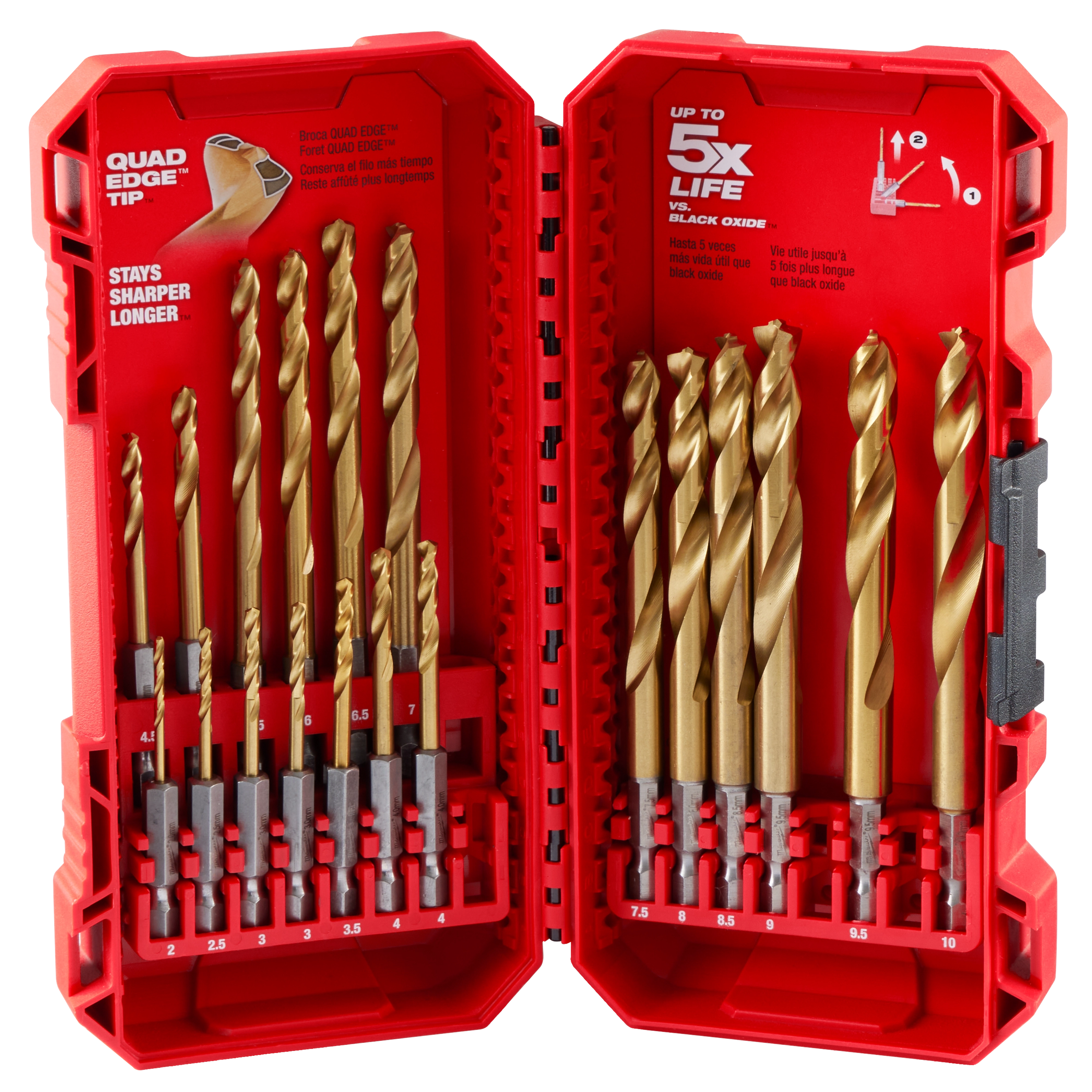 SHOCKWAVE Impact Duty™ RED HELIX™ Titanium Metric Drill Bit Set