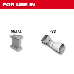 Product image showing "For Use In" above metal and PVC. Metal%20and%20PVC%20For%20Use%20In is suitable for these surfaces.