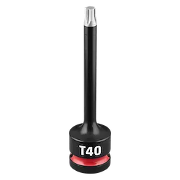 SHOCKWAVE Impact Duty 1/2" Drive 4" Torx T40 Bit Socket standing upright on a plain background.
