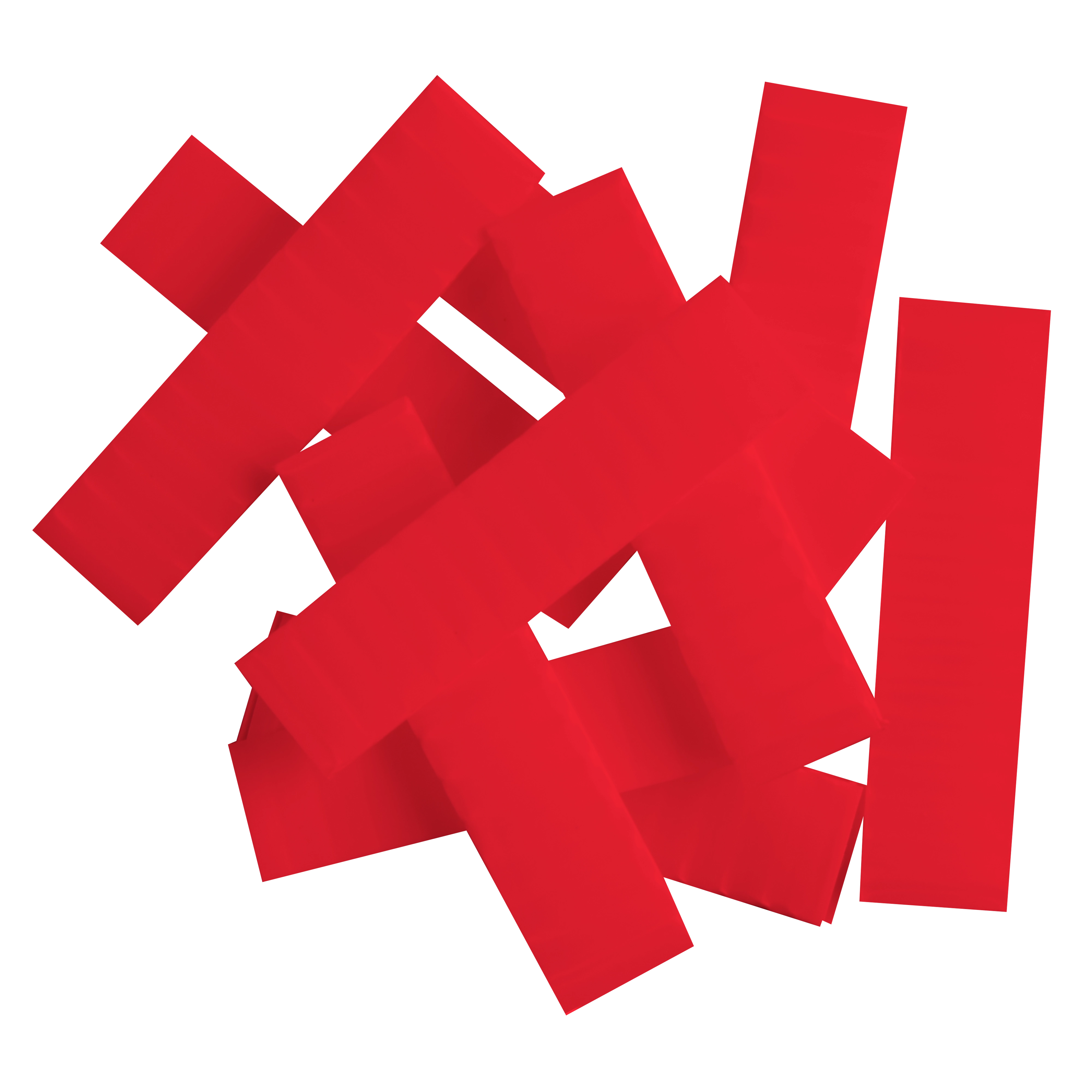 Red plastic spacers from the product 100% Joint Protectors 150pk, laid out in a scattered formation.