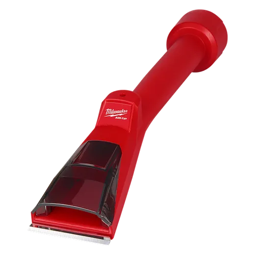 AIR-TIP Debris Scraper, a red tool with a black transparent cover and flat scraping head, designed for effective debris removal.