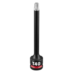 SHOCKWAVE Impact Duty 3/8" Drive 4" Torx T40 Bit Socket standing upright with T40 label on the base.