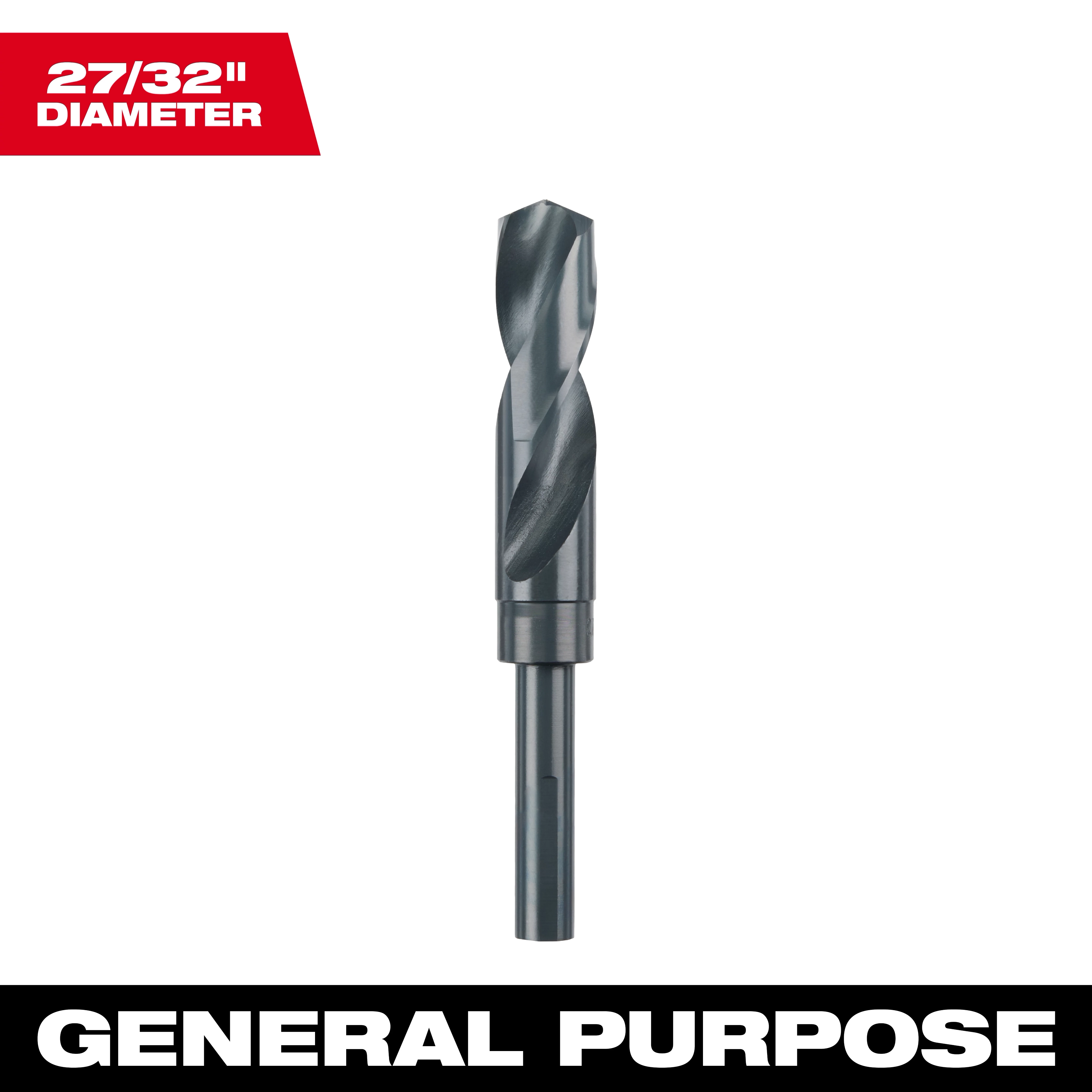 48-89-2749 Primary Image shows a 27/32-inch diameter drill bit with a black and silver finish, labeled "General Purpose."