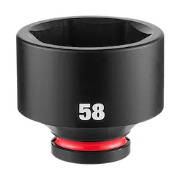 SHOCKWAVE Impact Duty 3/4" Drive 58MM Standard Impact Socket, black with a red ring near the base and the number 58 in white.