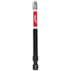 The image shows a SHOCKWAVE™ 3-1/2" Phillips #3 89mm Power Bit. The bit has a silver tip, a red and white midsection with the Milwaukee logo, and a black lower section labeled "PH3".