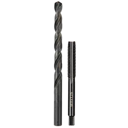 M8-1.25 20mm Straight Flute Plug Tap and H Drill Bit, shown side by side, with the tap labeled "M8x1.25".