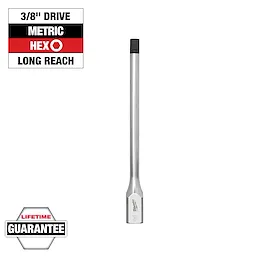 3/8" Drive 7mm Long Hex Bit Socket with a lifetime guarantee, designed for long reach applications in metric hexagonal shapes.