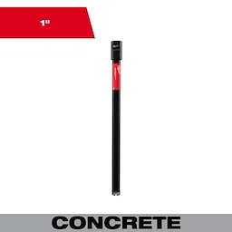 1" Diamond Ultra Wet Core Bit designed for drilling through concrete. The bit has a black body with a red label.