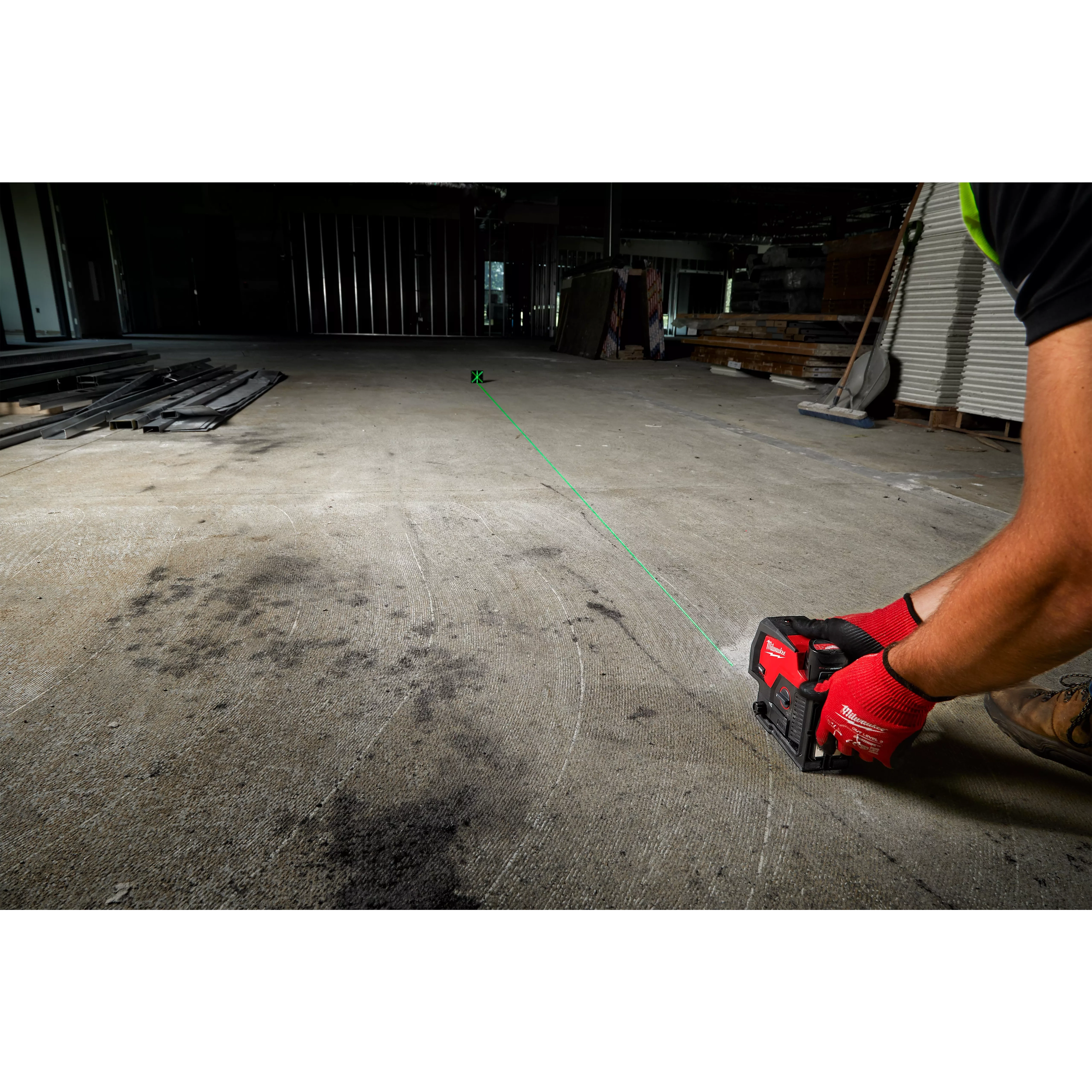 M12 Green Cross Line and Plumb Points Laser App Shot