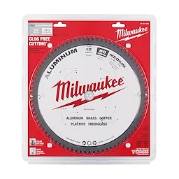12” Aluminum Cutting Circular Saw Blade with 80 teeth, offering clean, clog-free cutting for aluminum, brass, copper, plastics, and fiberglass.