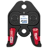 1/2" ZoomLock MAX Press Jaw for M18 FORCE LOGIC Press Tools features a black and red design with labels and text detailing usage.