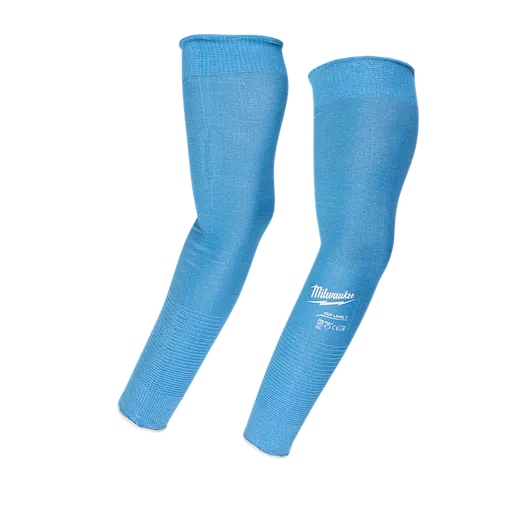 Cooling Cut Level 1 Protective Sleeves in light blue, featuring a seamless design and logo. Two sleeves are displayed side by side.