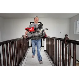 Image of the M18 FUEL™ 12” Dual Bevel Sliding Compound Miter Saw w/ ONE KEY™ being used on a jobsite