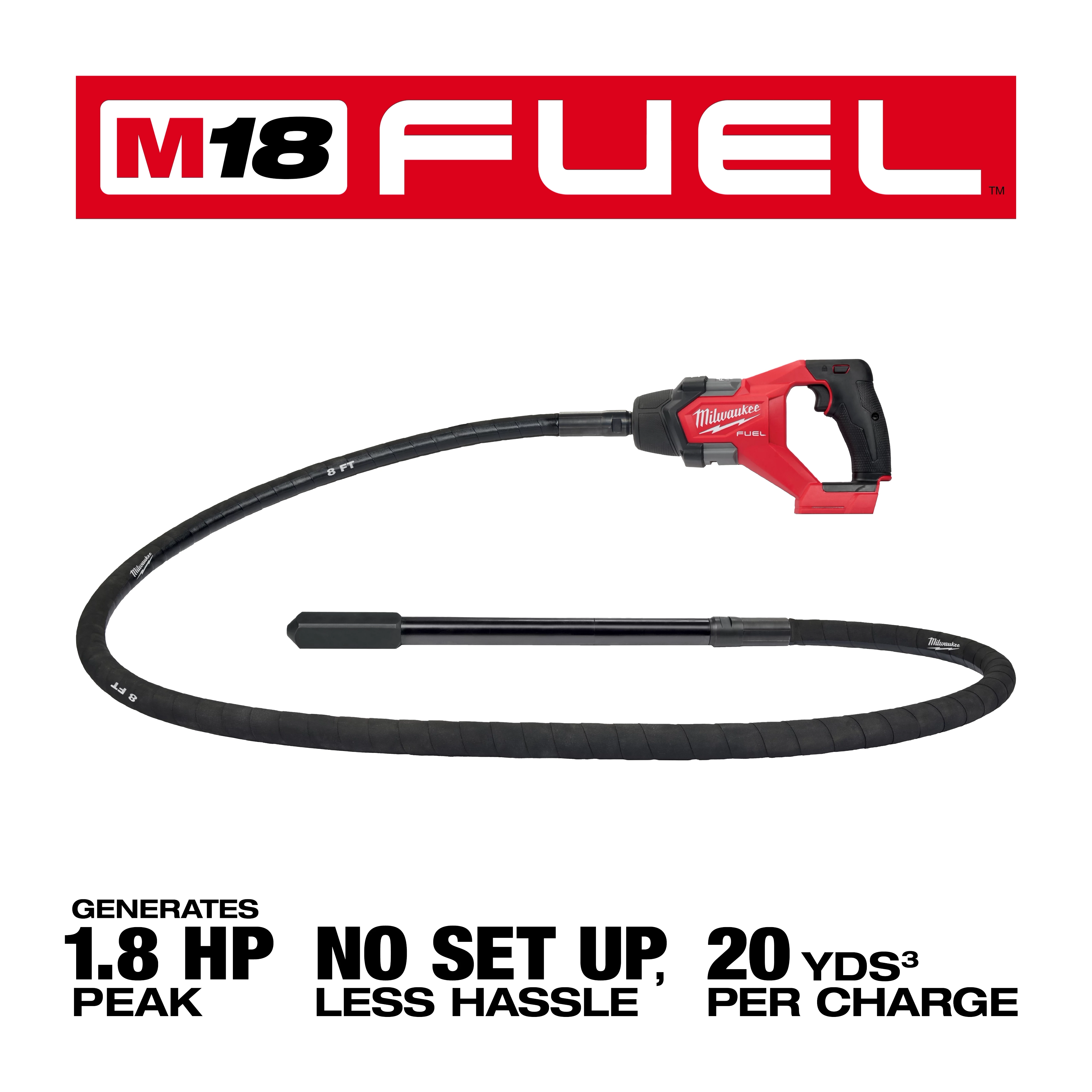 M18 FUEL 8' Concrete Pencil Vibrator Image Reel