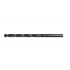 13/64" THUNDERBOLT® Black Oxide Drill Bit features a spiral flute design and a black oxide coating. The bit is designed for durability and precision drilling tasks. It has a cylindrical shank and a pointed tip.