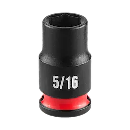 SHOCKWAVE Impact Duty 1/4" Drive 5/16" Standard Impact Socket, black with a red ring and "5/16" printed in white.