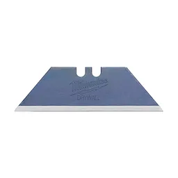 Milwaukee Drywall Utility Blade shown in close-up. The blade is trapezoidal with the word "drywall" etched below the brand name.