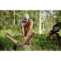 Worker using the 26” Splitting Axe