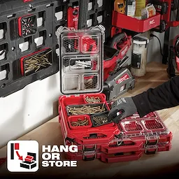 App%20Shot%20Overlay spacious and durable tool organizer box holds screws and small parts, featuring convenient wall mounting.