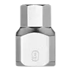 1/4" Drive 9mm Low-Profile Hex Bit Socket in polished chrome. The hex bit has a compact design with the number "9" engraved on its side, indicating the size. The top part is hexagonal, designed for socket wrench compatibility.