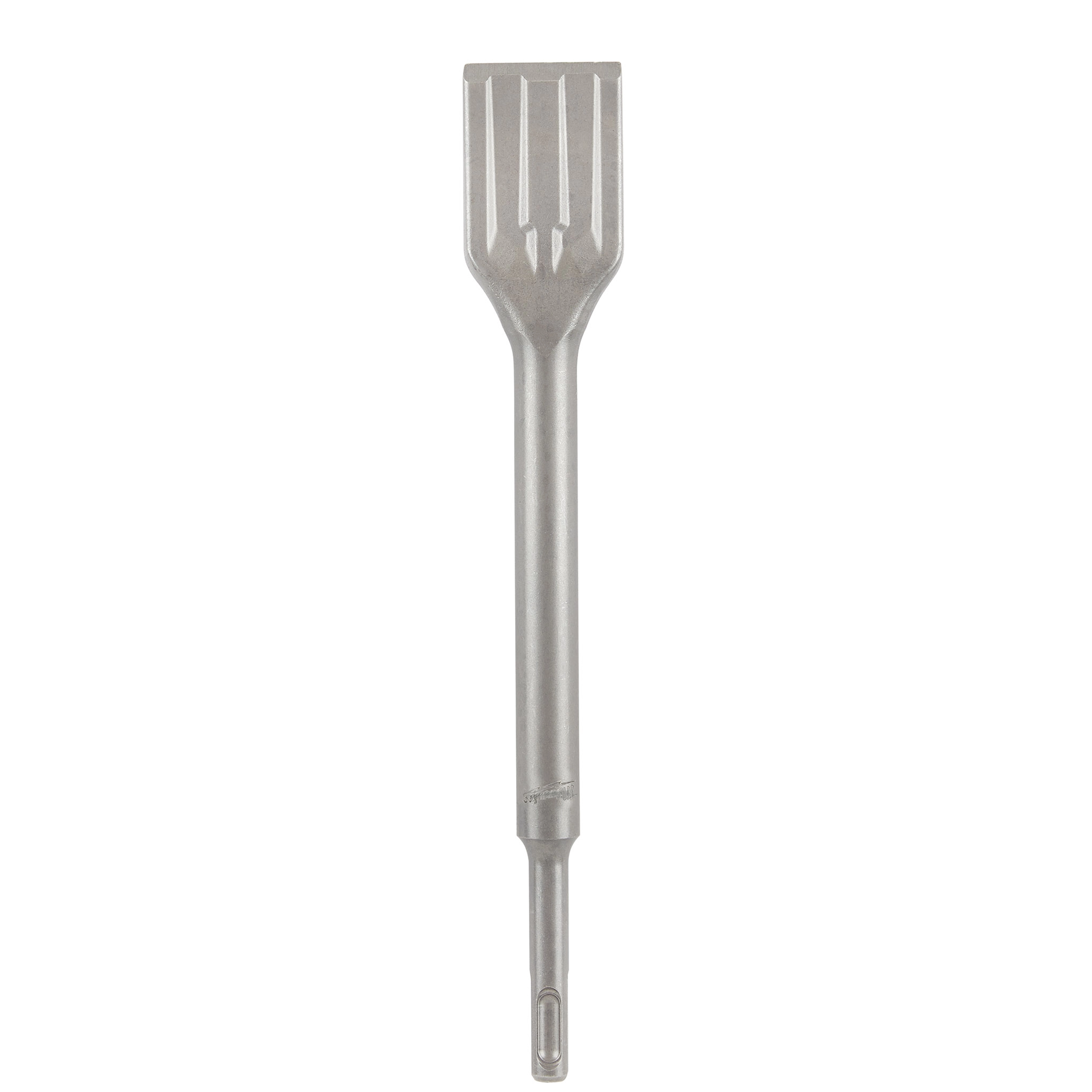 SDS-PLUS SLEDGE 1-1/2" Scaling Chisel with a flat, wide blade and a grooved design for efficient material removal.