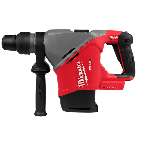 The M18 FUEL™ 1-9/16" SDS Max Rotary Hammer w/ ONE-KEY™ is a power tool featuring a grey and red body, a black handle on the left side, and the manufacturer's logo, Milwaukee, prominently displayed on the side.